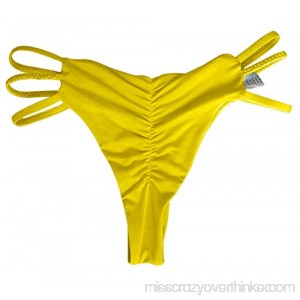 WorkTd Womens Cheeck Swimsuit Thong Bathing Suit Bikini Bottoms Beachwear Yellow B073NWQHV9